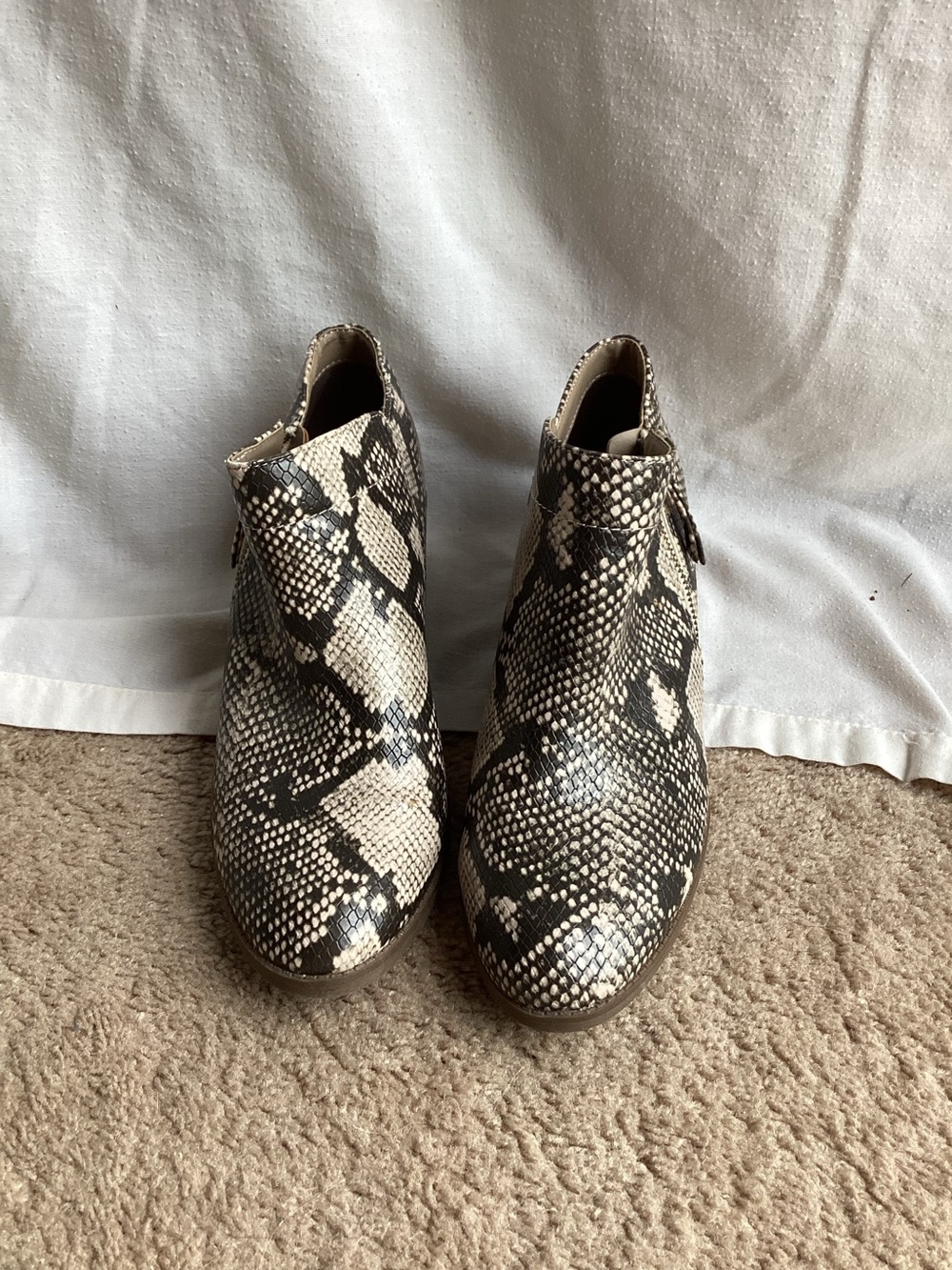 Women's Snake-Print Ankle Booties - Neutral